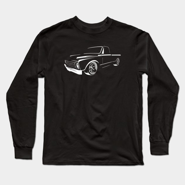 Chevy C10 silhouette Long Sleeve T-Shirt by small alley co